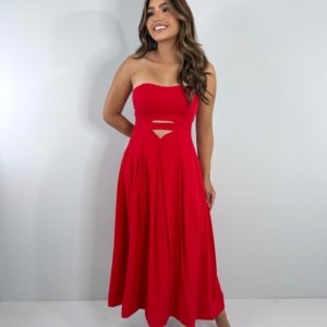 Vestido Maria Flor - Vermelho - Image 2