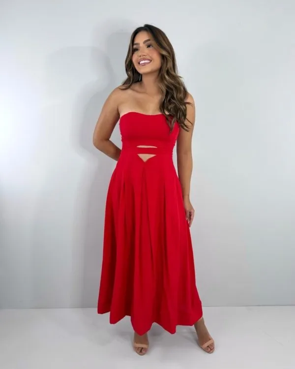 Vestido Maria Flor - Vermelho