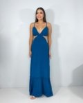 Vestido Launa – Azul Petróleo