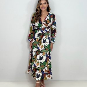 Vestido Clara - Estampa Tropicália - Imagem 1