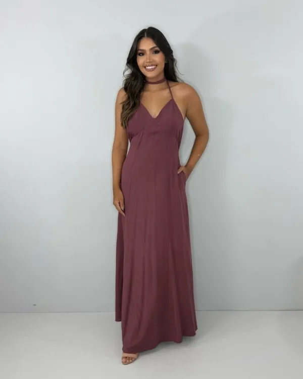 Vestido Victória - Marrom