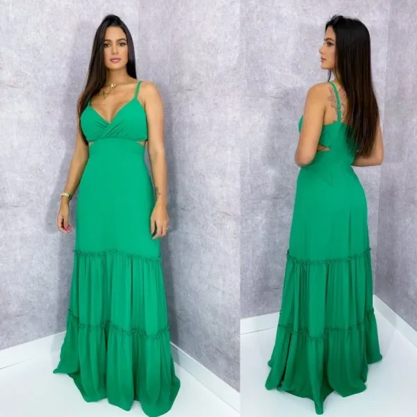 Vestido Laise - Verde Bandeira