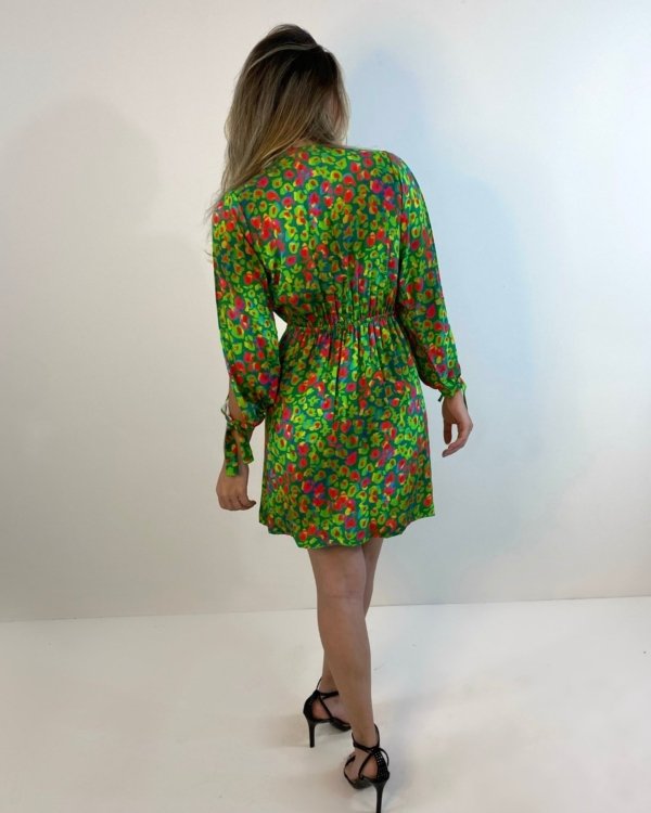 Vestido Marília - Floral Animal Print Verde