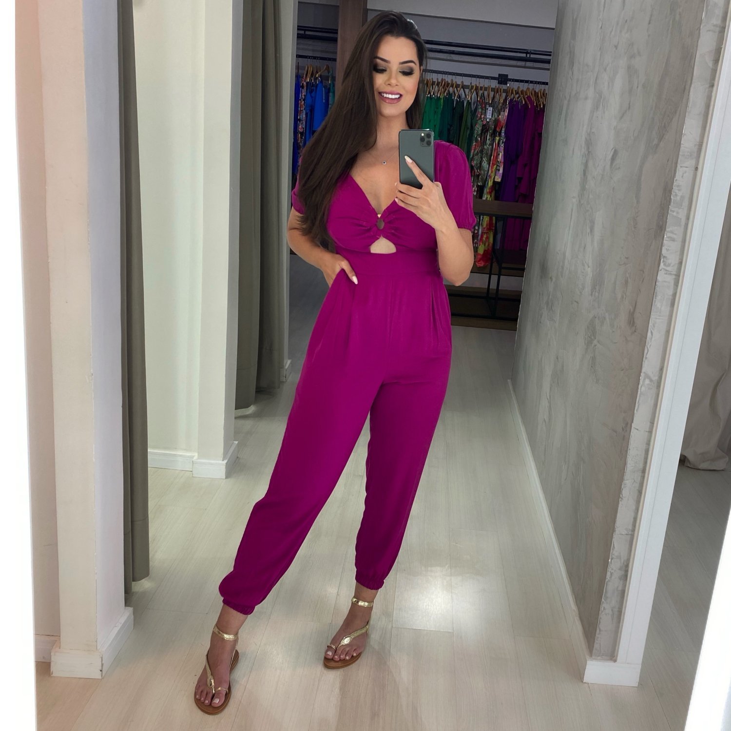 Macacão Fernanda - Fúcsia - Image 1