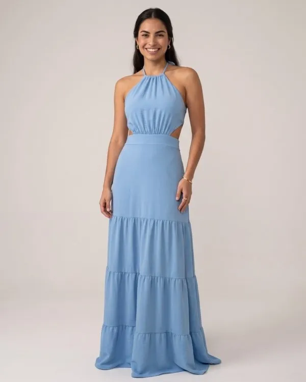 Vestido Estefane Longo - Azul Serenity