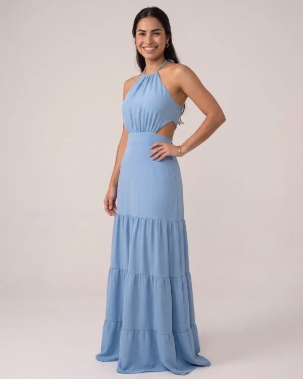 Vestido Estefane Longo - Azul Serenity